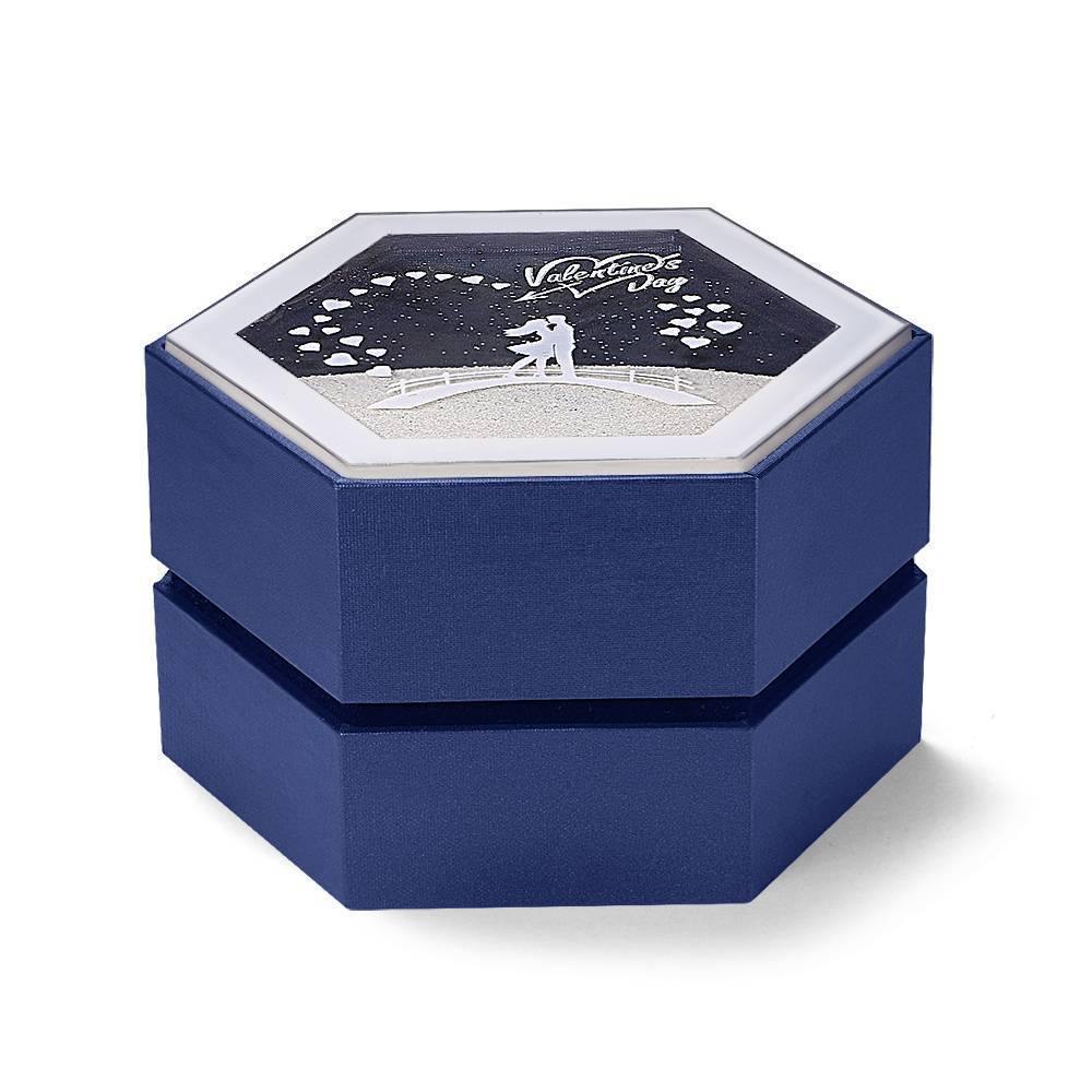 Unique Quicksand Ring Necklace Box Blue - soufeelus