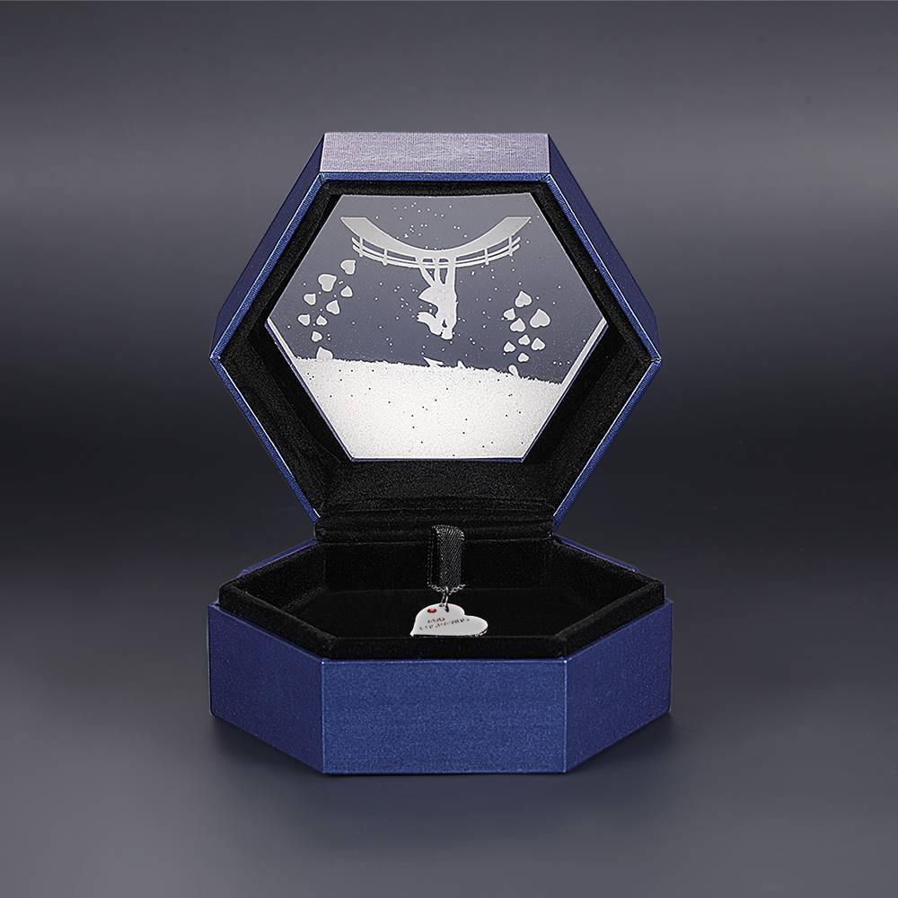 Unique Quicksand Ring Necklace Box Blue - soufeelus
