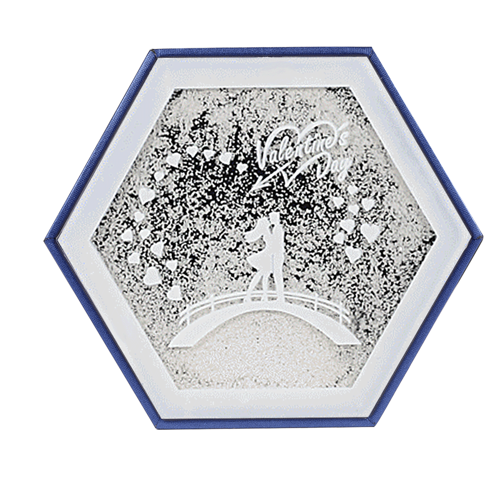 Unique Quicksand Ring Necklace Box Blue - soufeelus