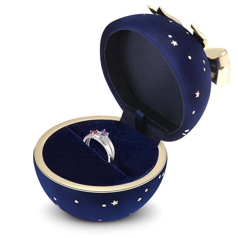 Handmade Corduroy Ring Box Blue - soufeelus