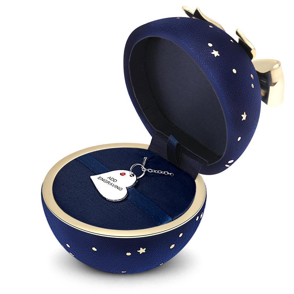 Handmade Corduroy Necklace Box Blue - soufeelus