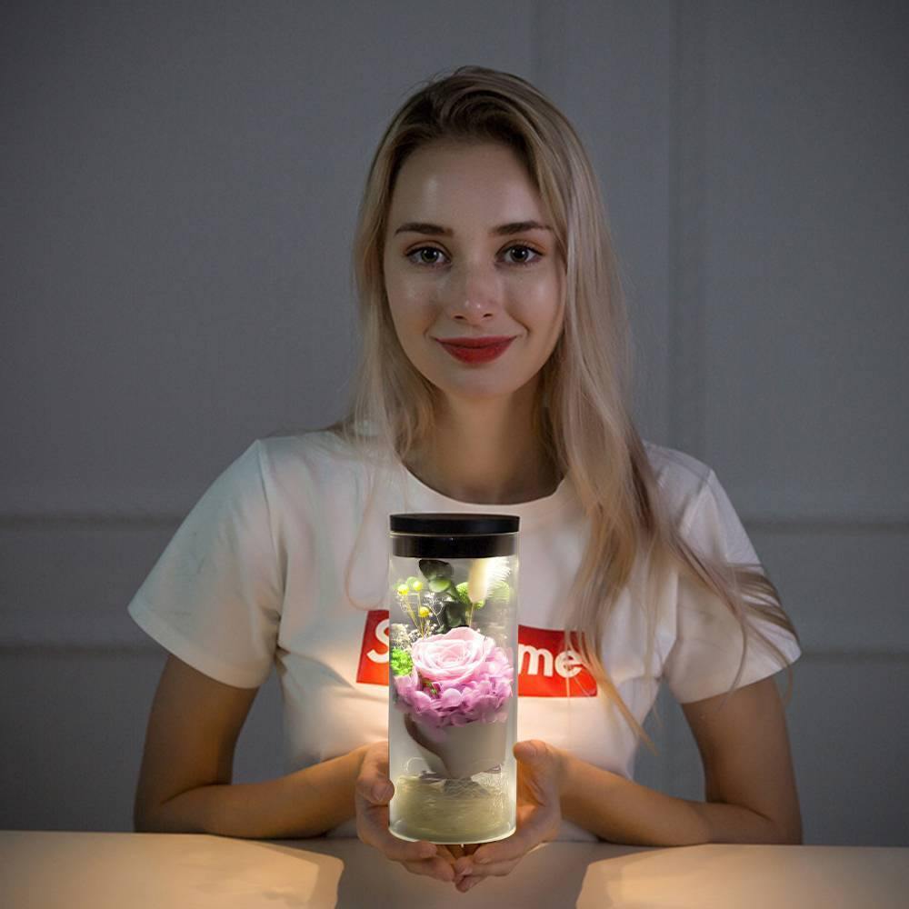 Night Lamp, LED Bottle Lamp Touch Light - Pink Flower - soufeelus