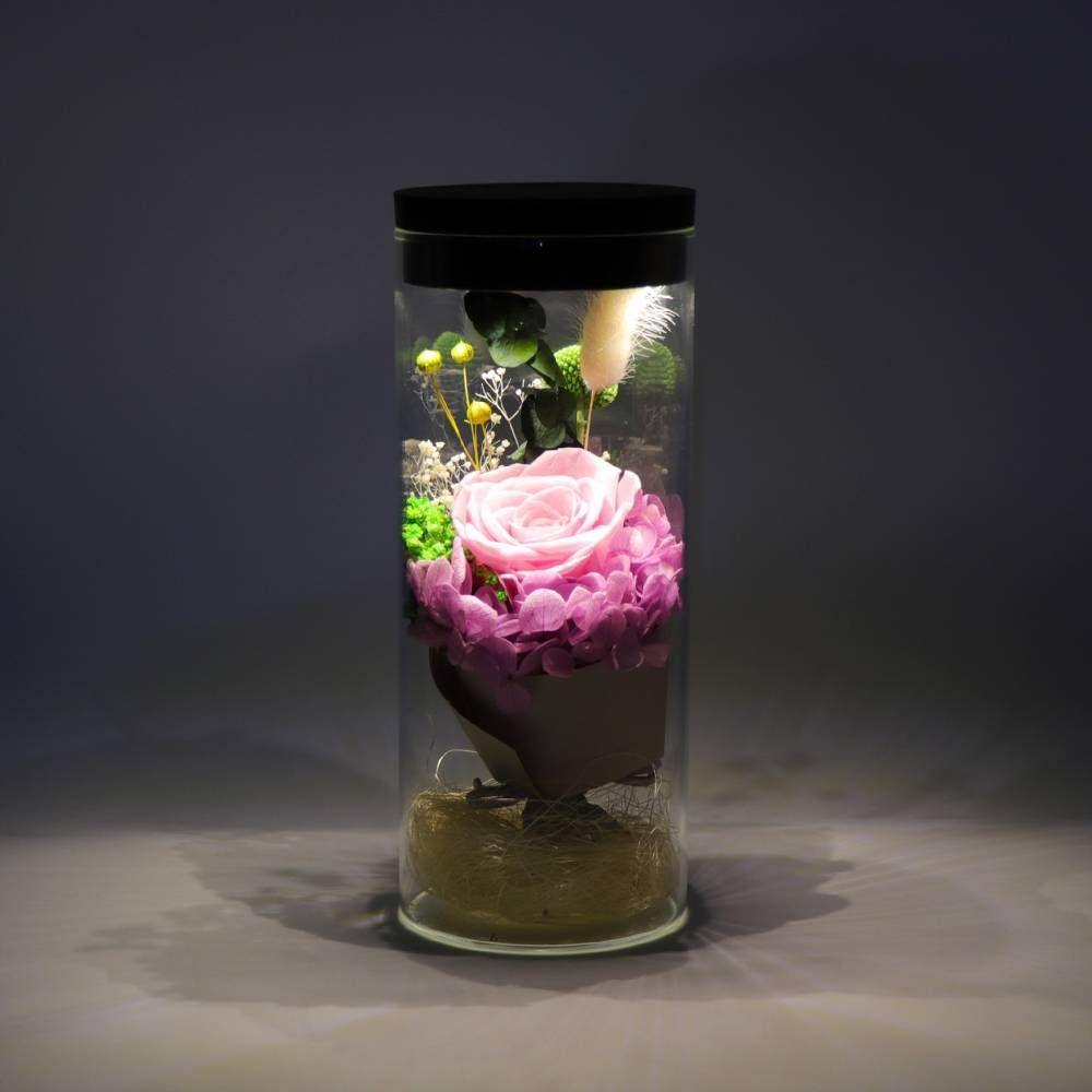 Night Lamp, LED Bottle Lamp Touch Light - Pink Flower - soufeelus