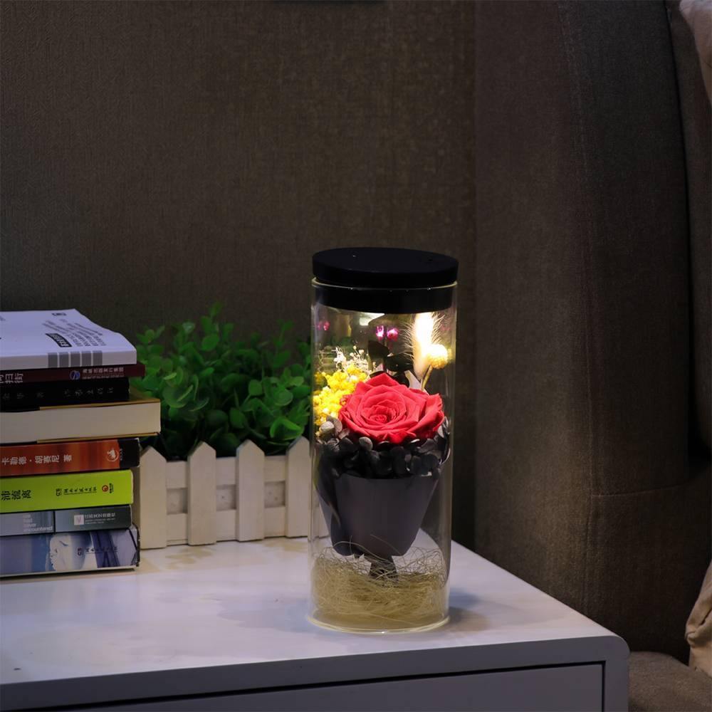 Night Lamp, LED Bottle Lamp Touch Light - Red Flower - soufeelus