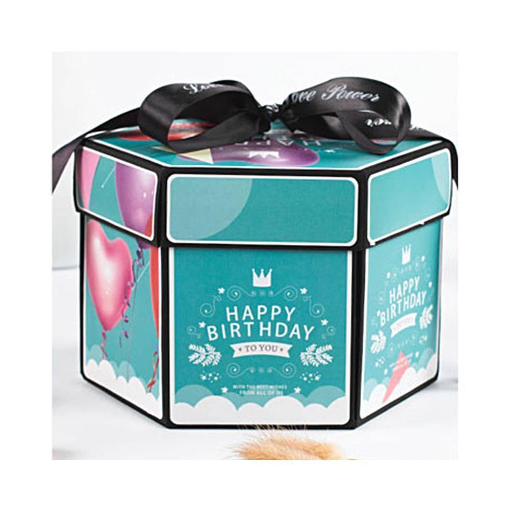 DIY Photo Box Hexagon Multi-layer Explosion Box - Happy Birthday - soufeelus