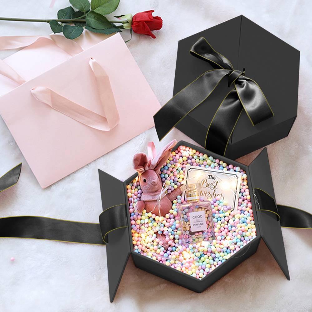 Colorful Bubble Hexagon Surprising Box Black - soufeelus