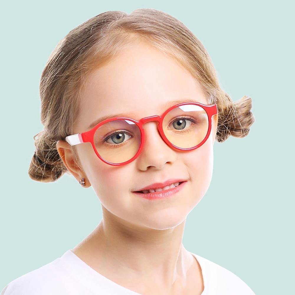 Kids Blue Light Blocking Glasses Super Flex Durable Red and White - soufeelus