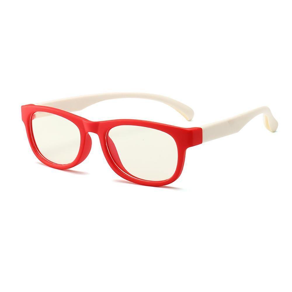 Kids Blue Light Blocking Glasses Super Flex Durable Red and White - soufeelus