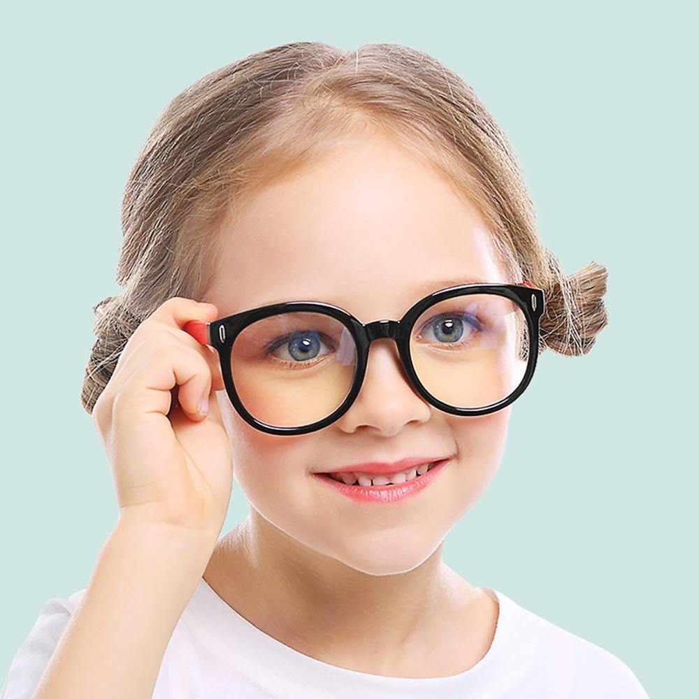 Blue Light Blocking Glasses for Kids Glasses Super Flex Durable Black and Red - soufeelus