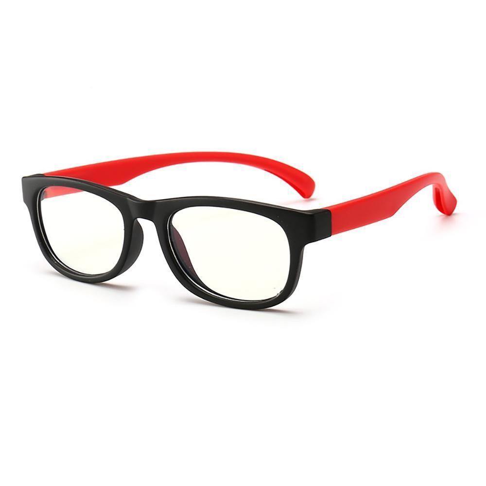 Blue Light Blocking Glasses for Kids Glasses Super Flex Durable Black and Red - soufeelus