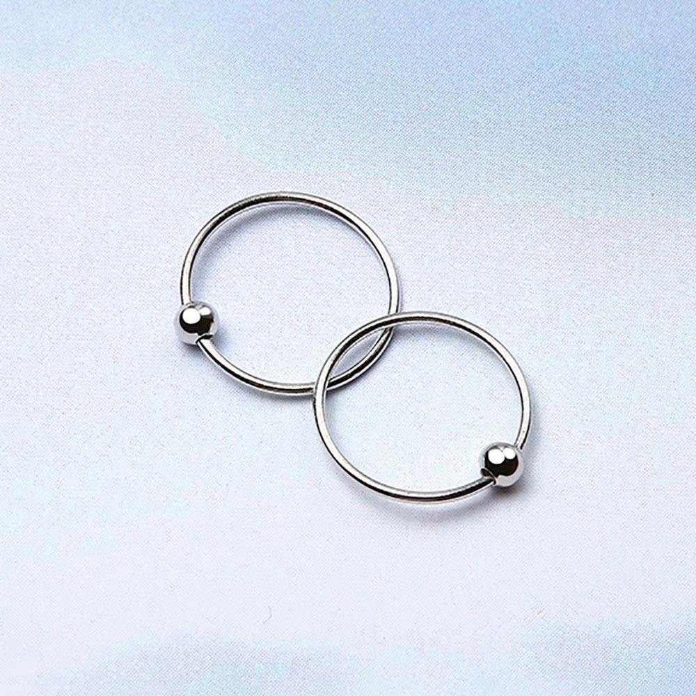 Earrings Simple Round Silver - soufeelus