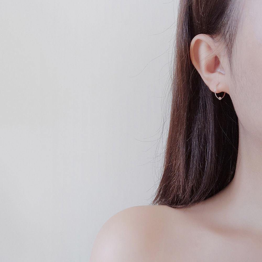 Earrings Simple Round Silver - soufeelus