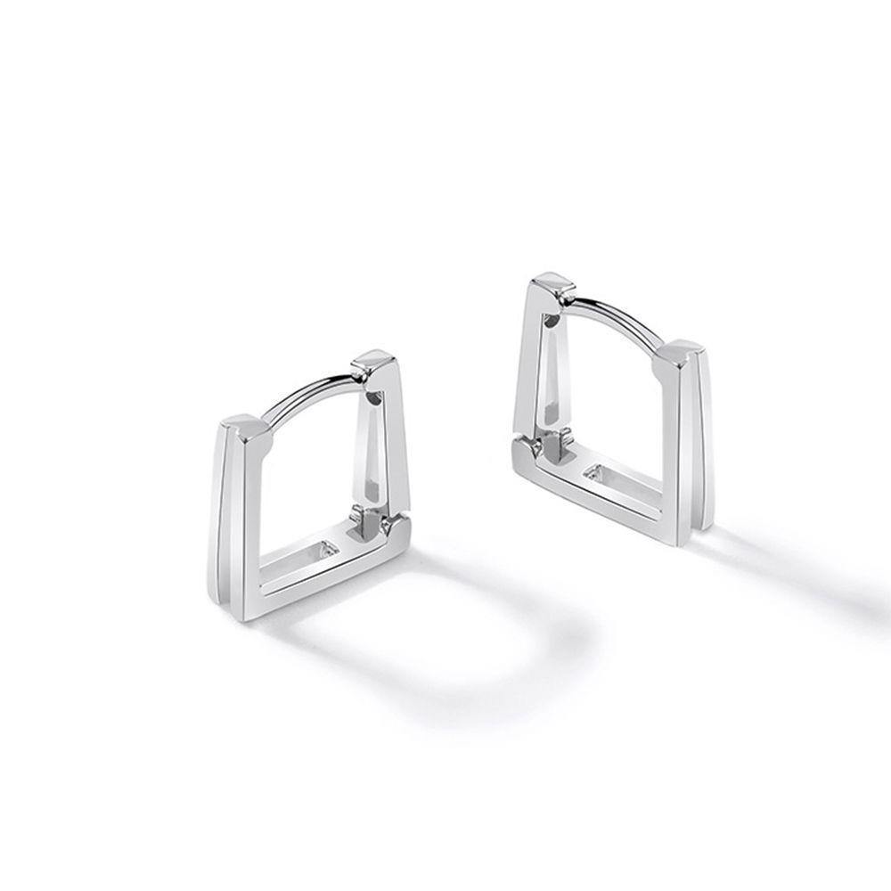 Square Earrings Copper Zircon - soufeelus