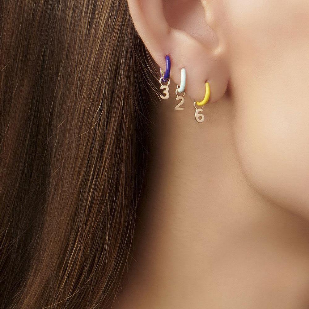 Number Earrings 6 Gold Plated Alloy - soufeelus