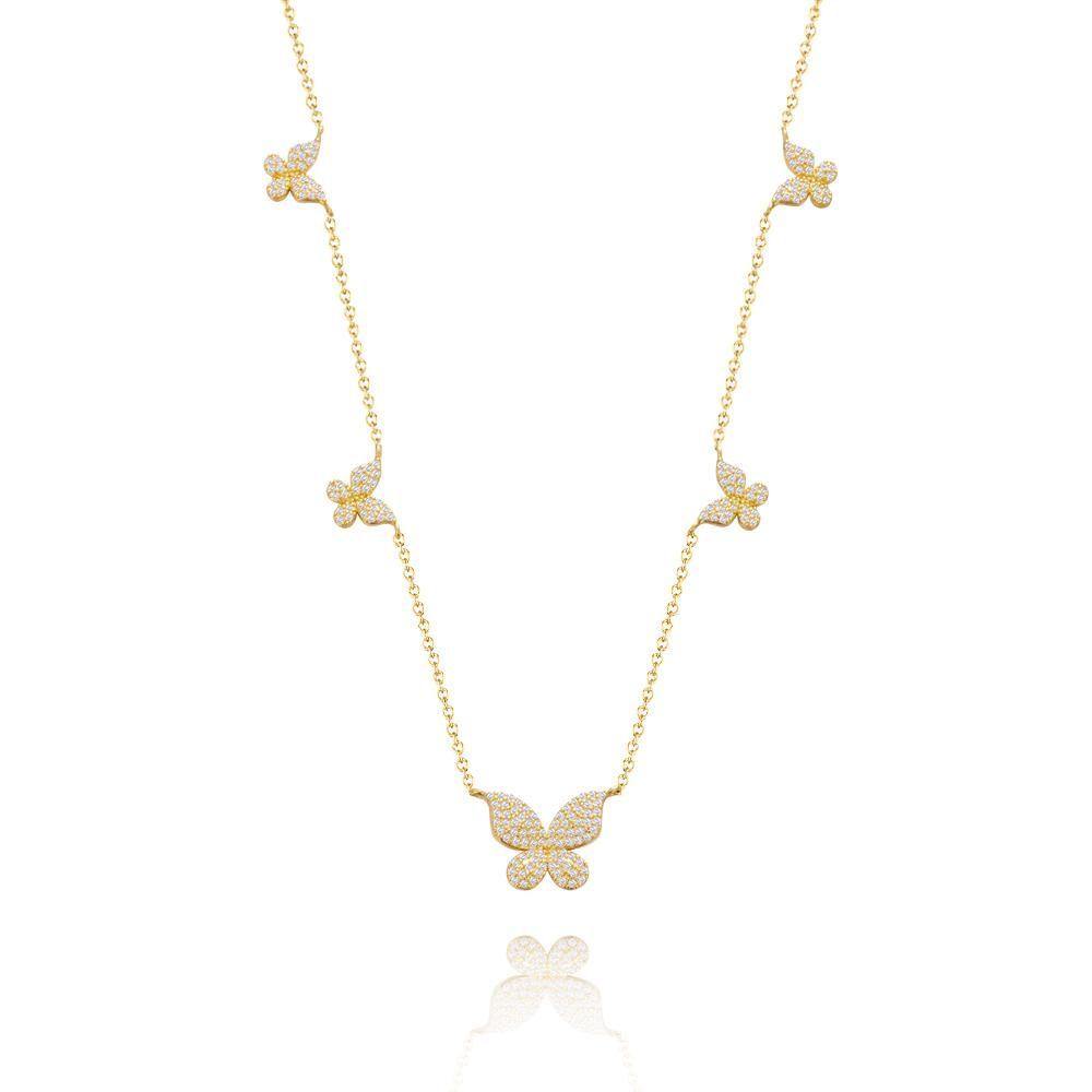 Clavicle Necklace with Butterfly for Girlfriend Gifts Zircon - soufeelus