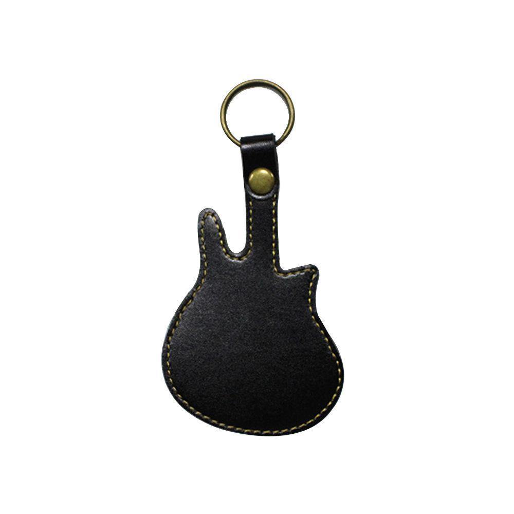 Guitar Pick Leather Case Pick Holder Guitar Shape - soufeelus