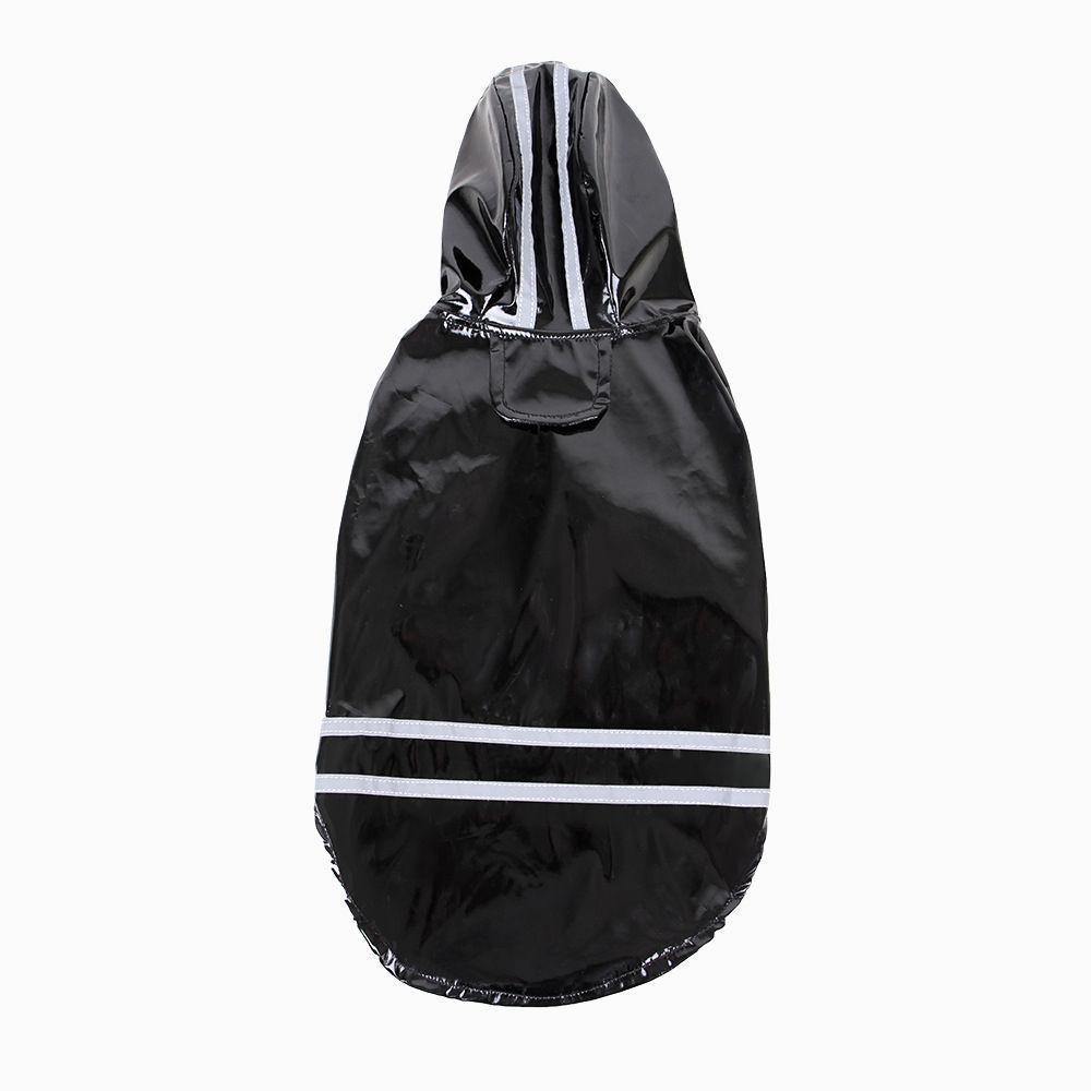 Pet Raincoat Hooded Windproof Black - soufeelus