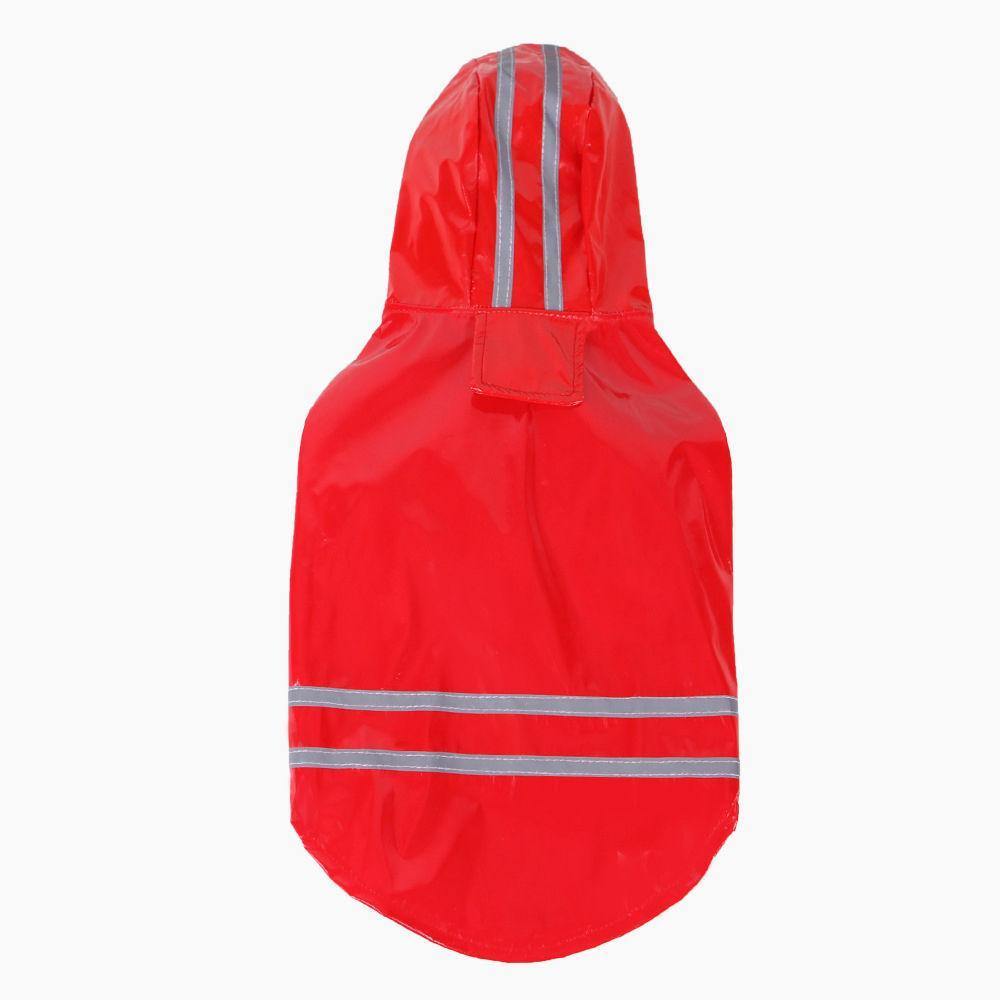 Pet Raincoat Hooded Windproof Red - soufeelus