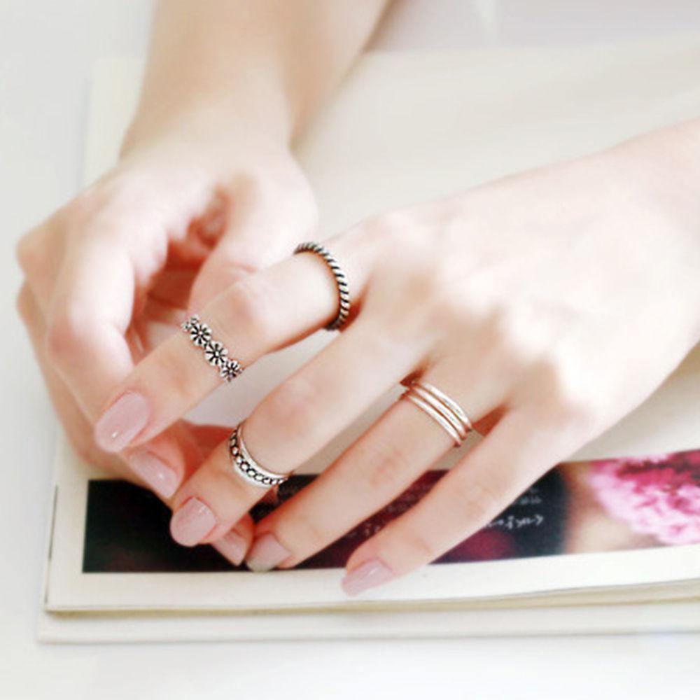 Vintage Open Toe Ring, Joint Ring Wavy Line - soufeelus