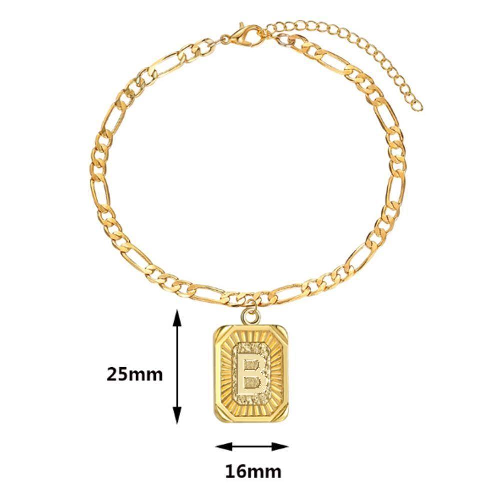 B Capital Letter Pendant Anklet Foot Chain (A to Z) - soufeelus