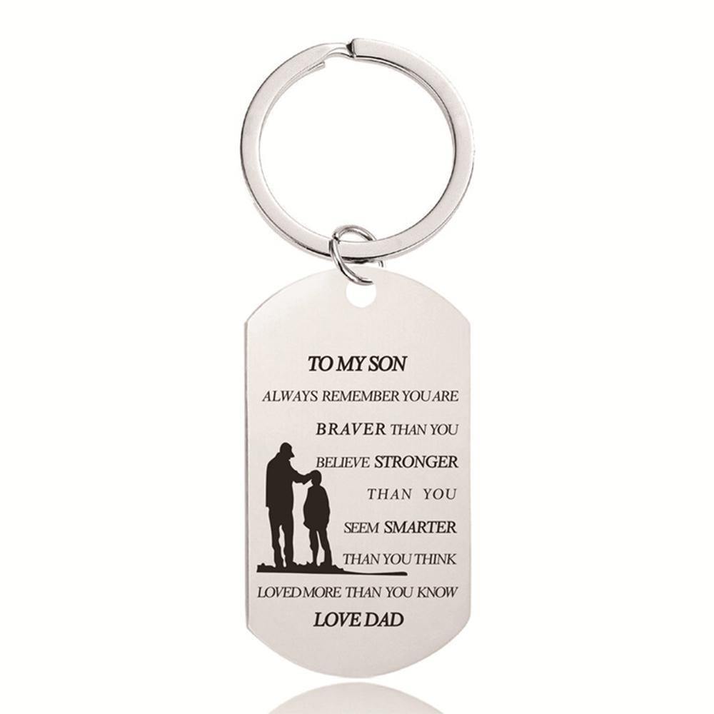 TO MY SON Keychain Silver Color Unique Gifts - soufeelus
