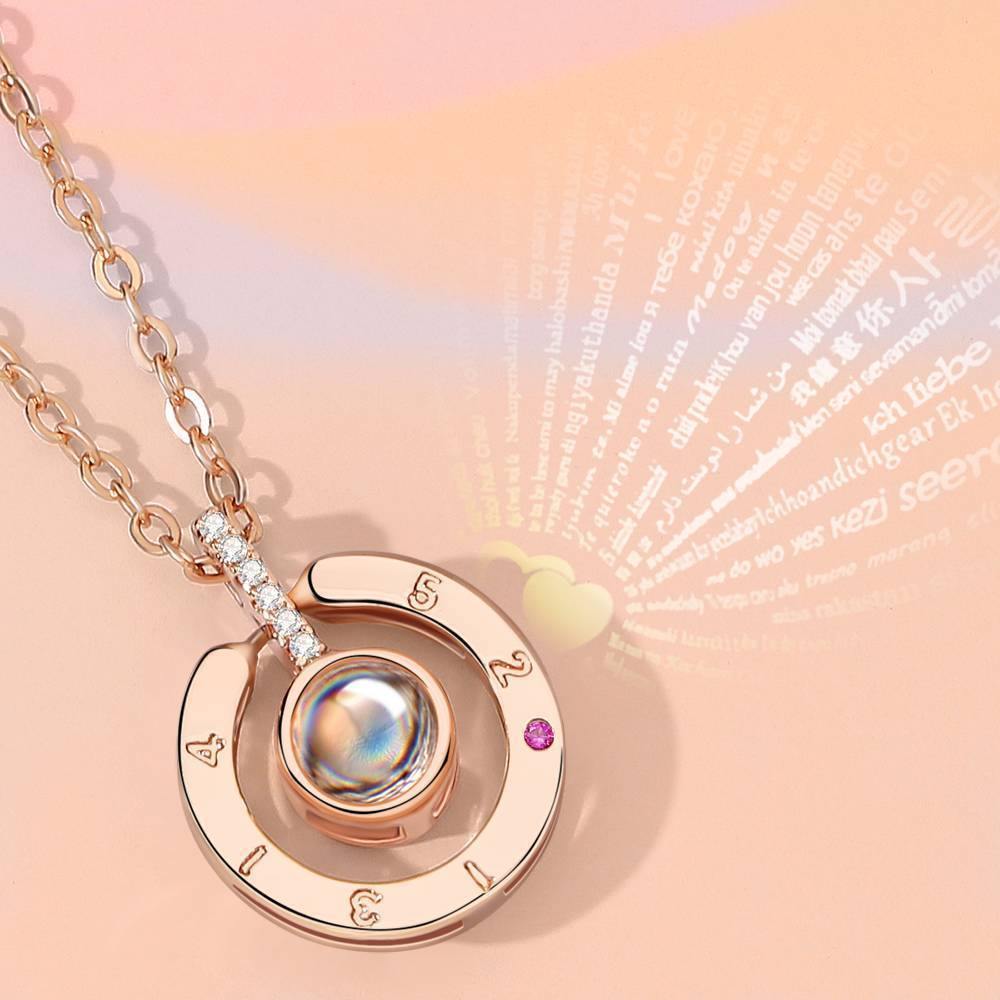 I Love You Forever Circle Pendant Necklace Rose Gold Plated - soufeelus