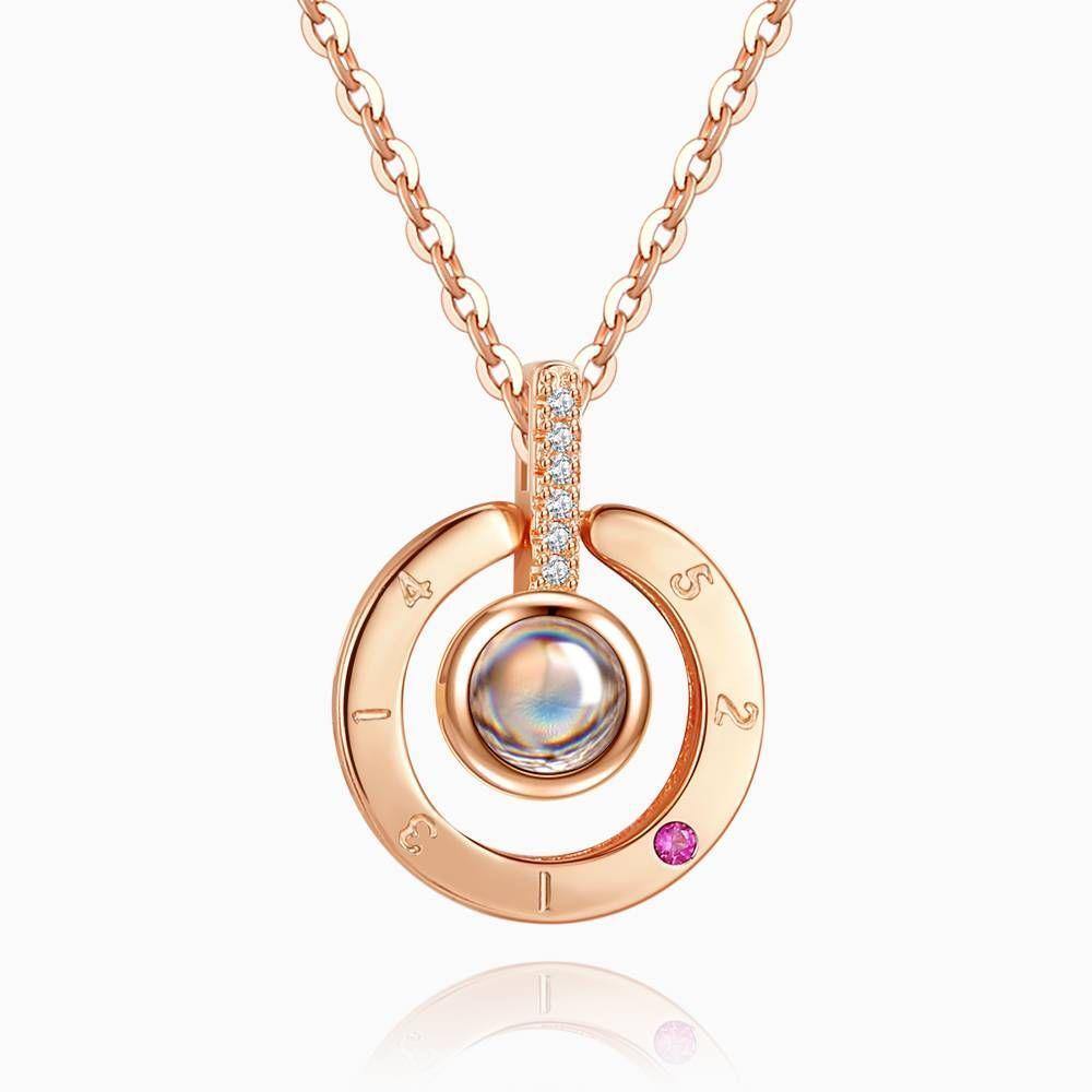 I Love You Forever Circle Pendant Necklace Rose Gold Plated - soufeelus