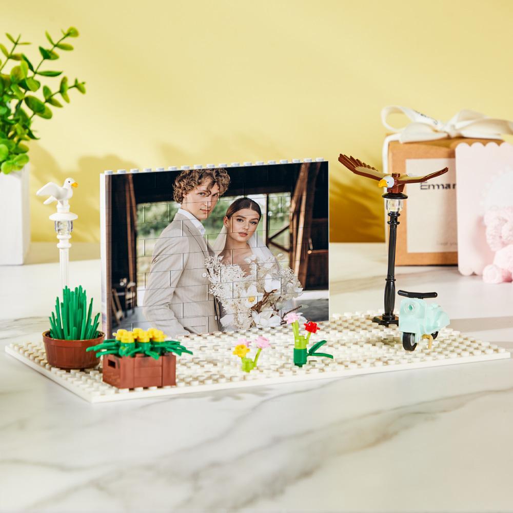 Personalised Photo Building Brick Custom Block Square Shape For Couple - soufeelus