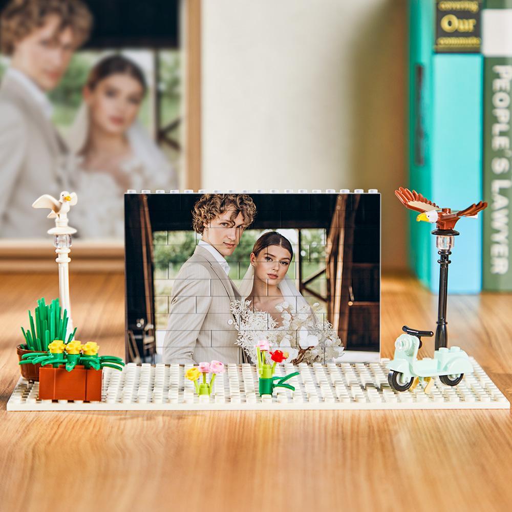 Personalised Photo Building Brick Custom Block Square Shape For Couple - soufeelus