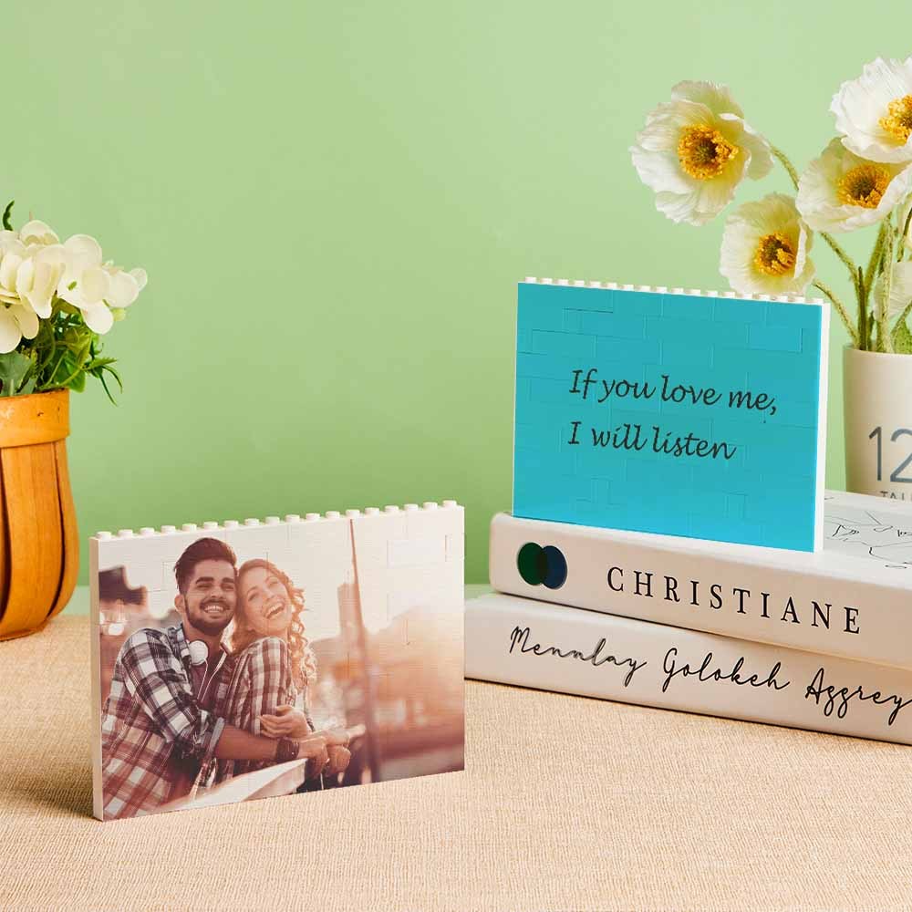 Personalised Photo Building Brick Custom Block Square Shape For Couple - soufeelus