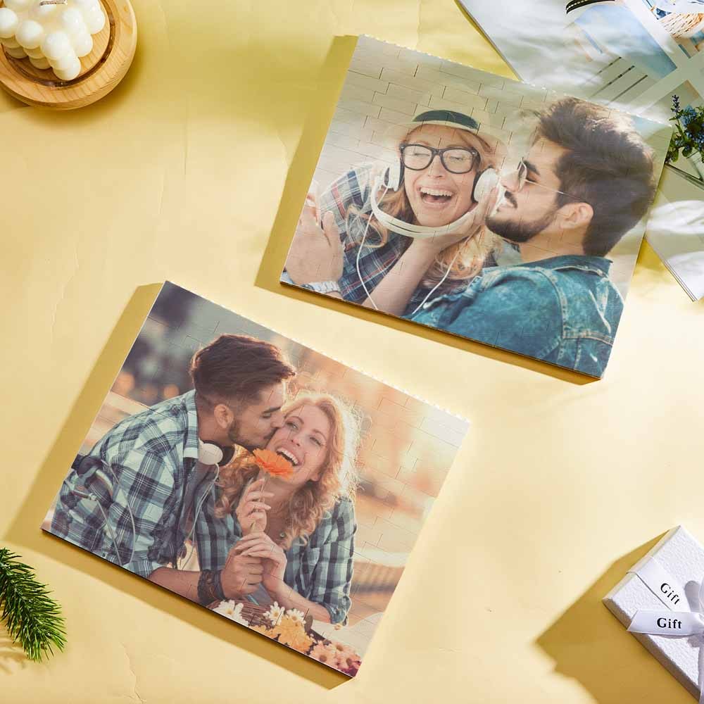 Personalised Photo Building Brick Custom Block Square Shape For Couple - soufeelus