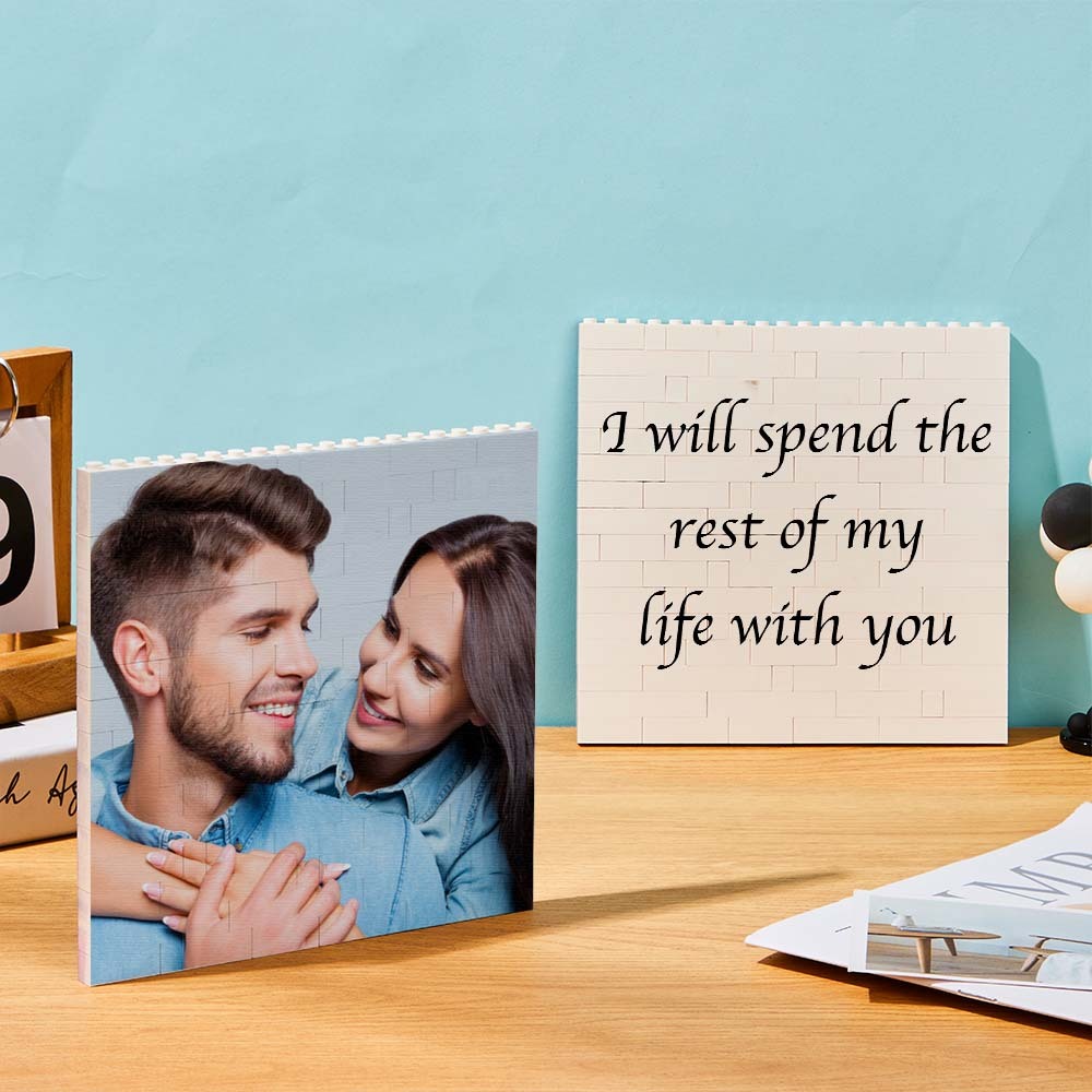Personalized Building Brick Square Photo Block Spotify Code Custom Text Frame - soufeelus