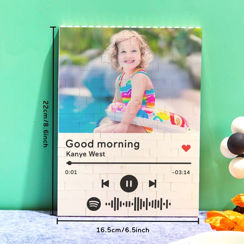 Personalised Photo Building Block Custom Spotify Code Gifts for Hm - soufeelus