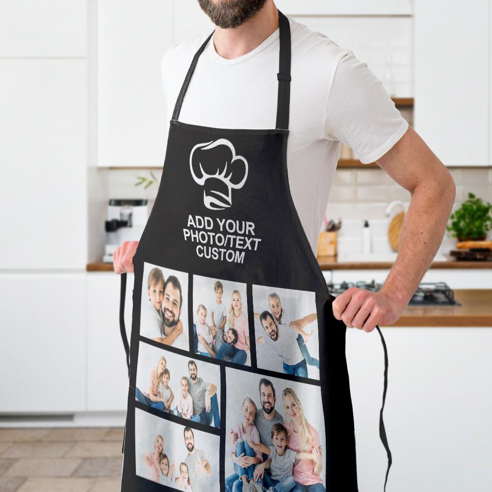 Custom Apron With Engraving Photo Collage Apron World's Best Chef - soufeelus
