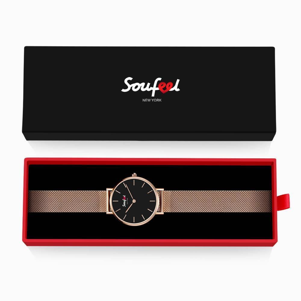 Soufeel Women's Classic Rose Gold Alloy Bracelet Watch 32mm - soufeelus