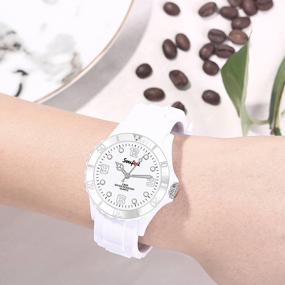 Soufeel Women's White Silicone Watch 39mm - soufeelus