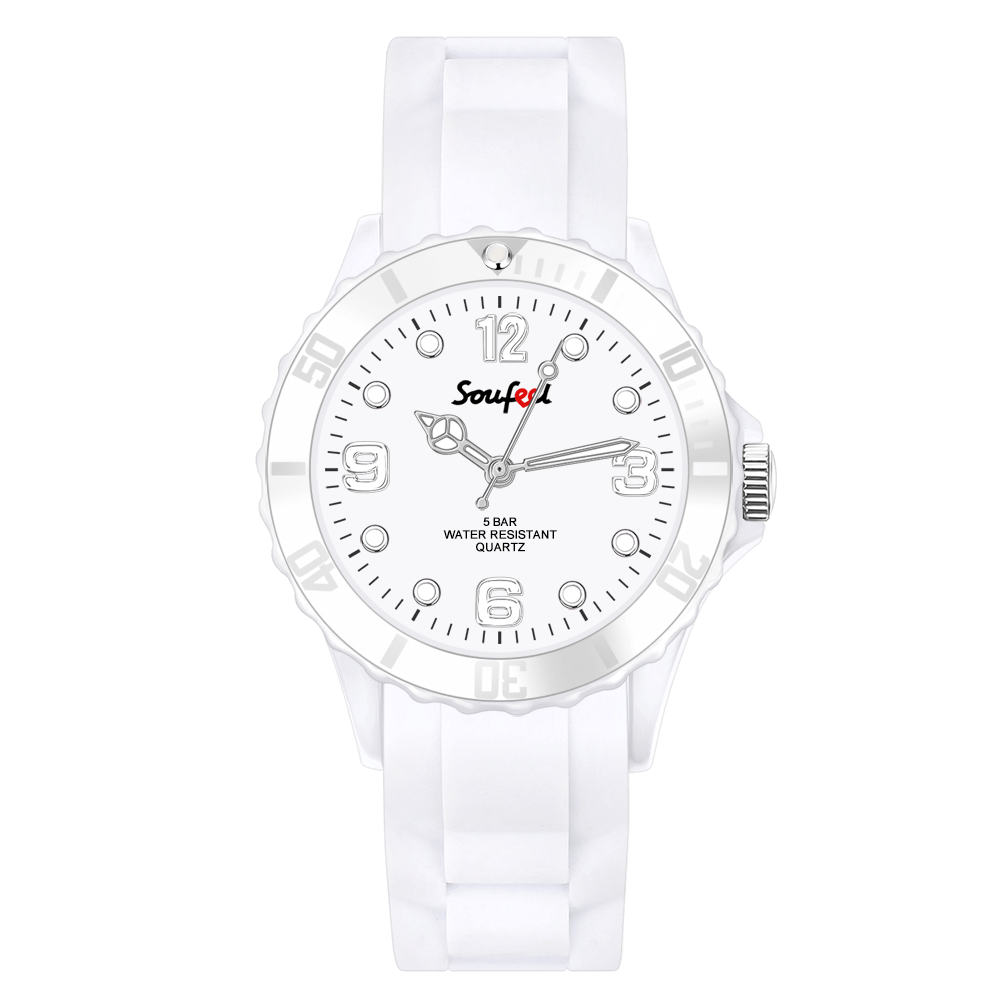Soufeel Women's White Silicone Watch 39mm - soufeelus