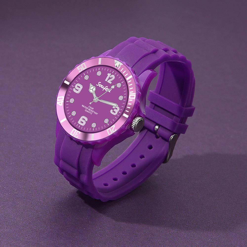 Soufeel Women's Purple Silicone Watch 39mm - soufeelus