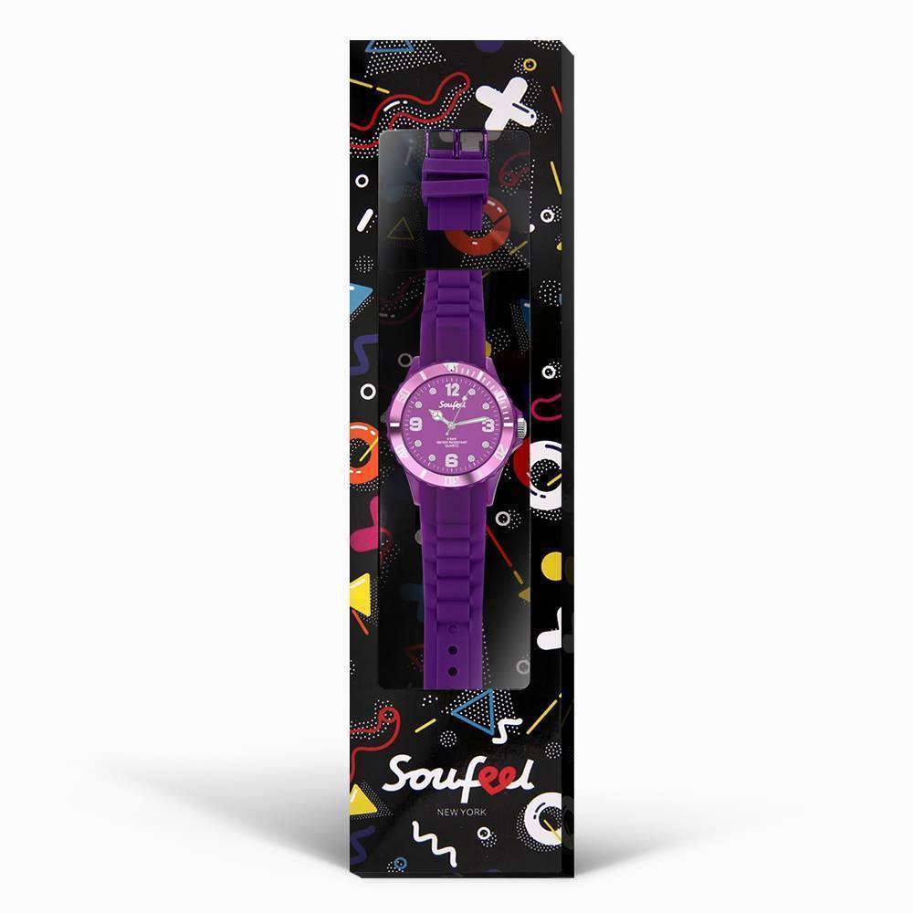 Soufeel Women's Purple Silicone Watch 39mm - soufeelus