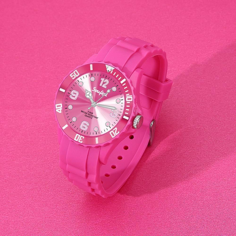 Soufeel Women's Pink Silicone Watch 39mm - soufeelus