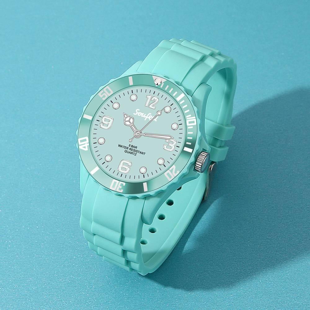 Soufeel Women's Light Green Silicone Watch 39mm - soufeelus