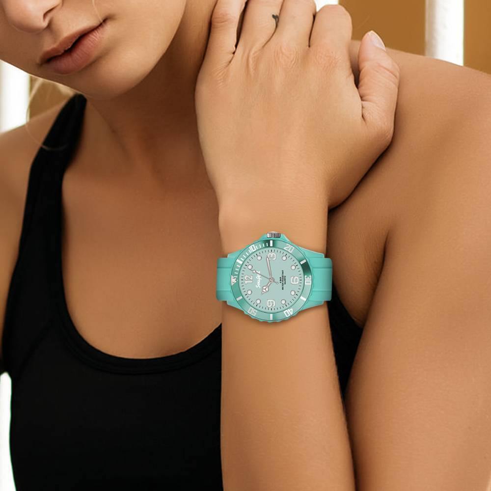 Soufeel Women's Light Green Silicone Watch 39mm - soufeelus