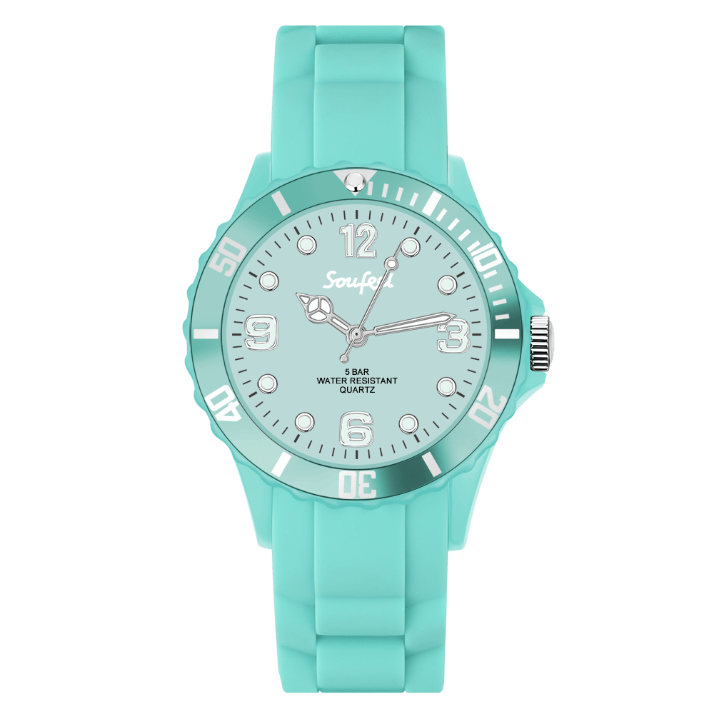 Soufeel Women's Light Green Silicone Watch 39mm - soufeelus