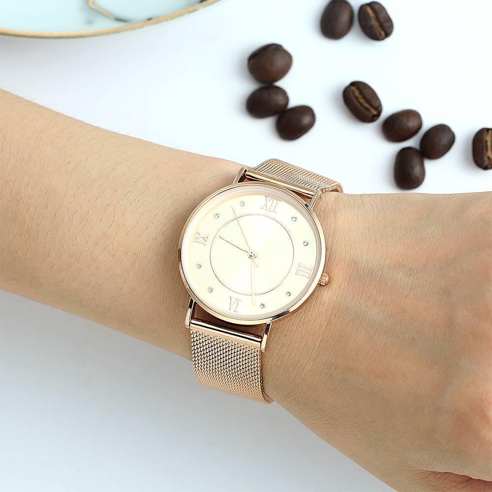 Mesh Bracelet Watch in Stainless Steel Rose Gold - Women's