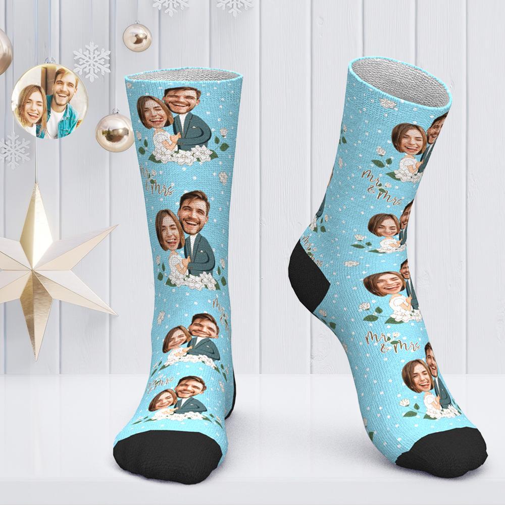 Custom Couple's Face Socks Personalized Photo Socks