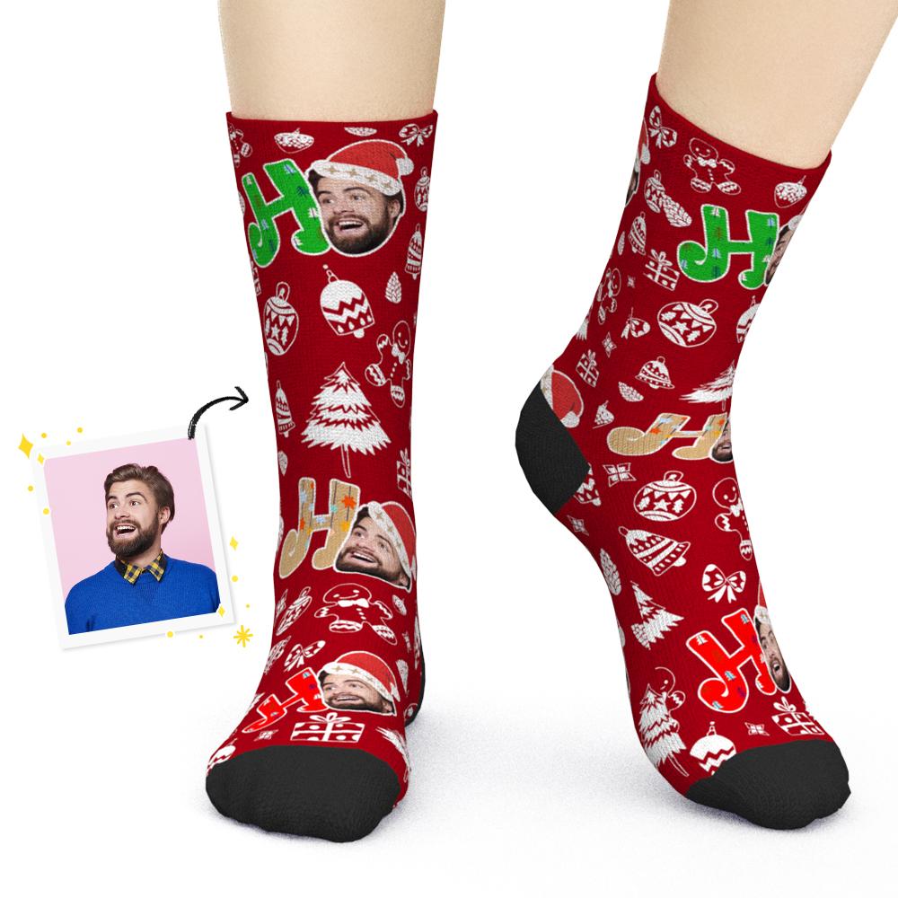 Custom Face Holiday Socks Funny Christmas Socks Gifts for Him