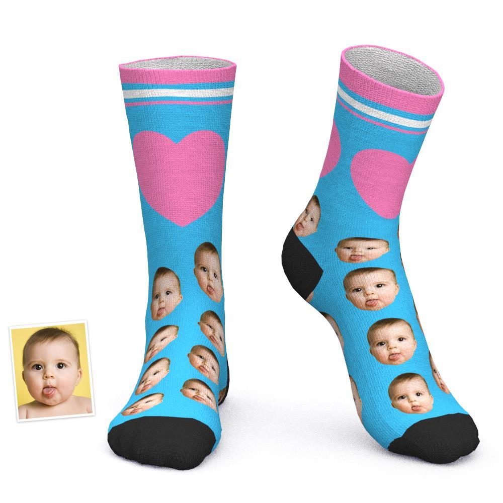 Custom Face Socks Funny Socks Printed Socks with Heart Gifts for Love -