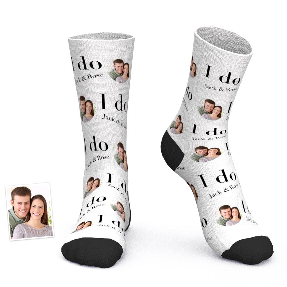 Custom Engraved Photo Socks I Do Me Too Couple Socks Comfort Socks Best Gift for Couple - 