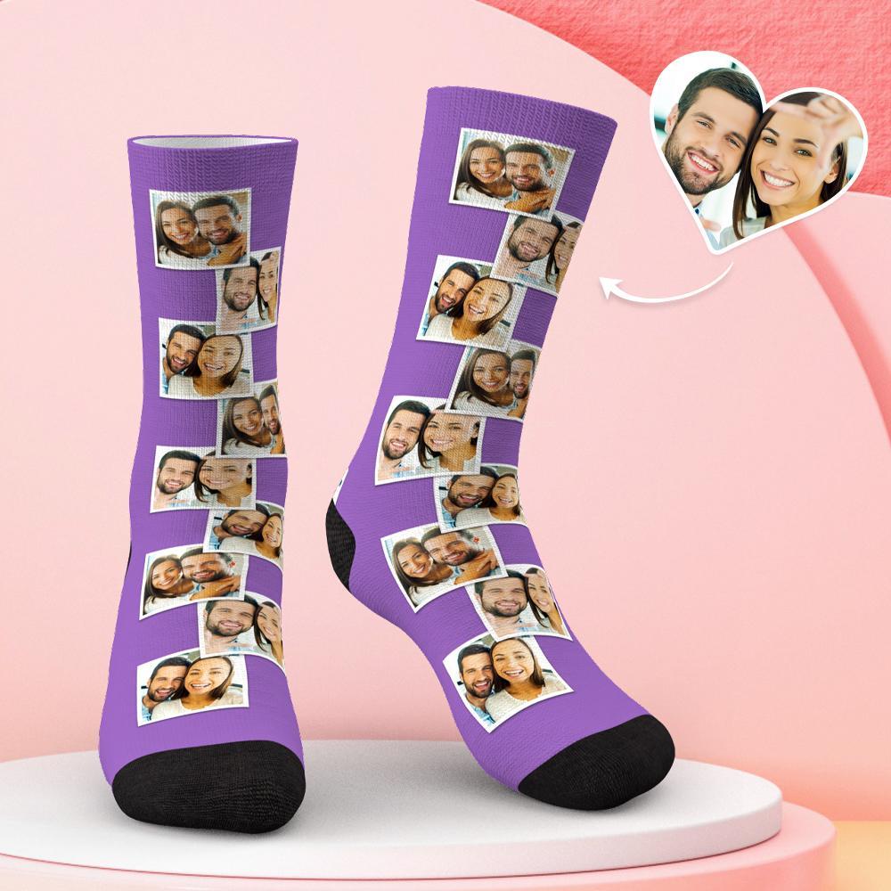Custom Multi Photo Socks Gifts for Your Lovers with Your Photo - soufeelus