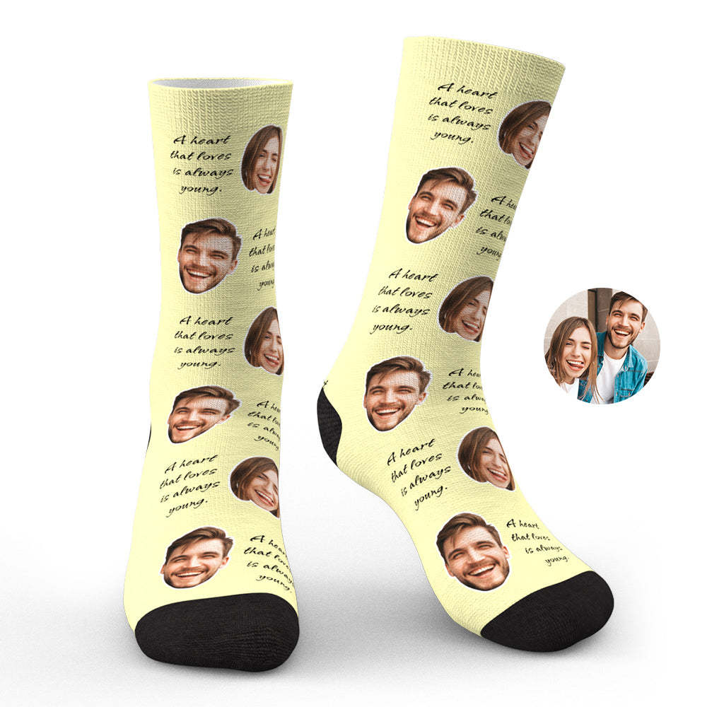 Custom Photo Face Socks Colorful Group Photo Gifts for Couple - soufeelus